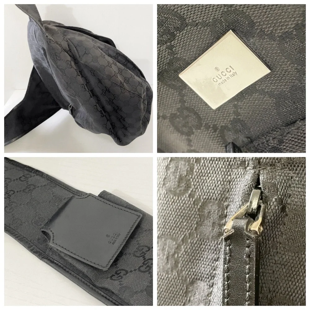 Gucci black monogram canvas and leather Y2K sling backpack bag - Picture 8 of 11